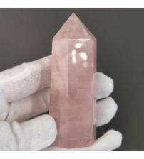 607Ct Крупный Натуральный Розовый кварц 85*35мм (обелиск, кристалл) Видео
