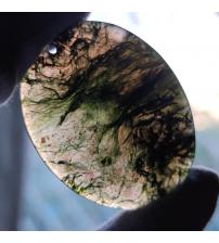 75.7Ct Натуральний моховий агат 50*40мм кабошон