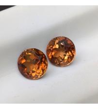 2.08Ct Пара Натуральных Империал Топазов 6мм круг 