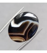 22.6Ct Натуральний Чорний Агат 25.7*19.7мм кабошон