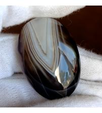 57Ct Натуральний Чорний Агат 38.7*26.4мм кабошон