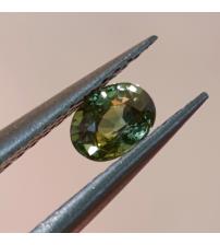 0.38Ct Натуральний зелений Сапфір хамелеон 4.8*3.5мм овал Відео 