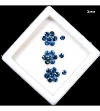 0.048Ct Натуральнв сині поліхромні сапфіри 2.2мм (ціна за 1шт)