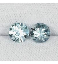 0.25Ct Натуральні блакитні циркони 3.1мм круг (пара)