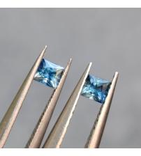 0.29Ct Пара натуральных сине-голубых сапфиров 2.7мм квадрат
