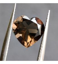 3.2Ct Premium Натуральный раухтопаз 10мм сердце Видео