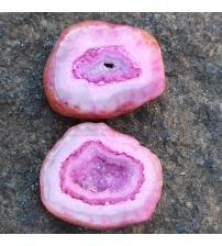 88Ct Друза (жеода) розового Агата 30*25мм (пара) 