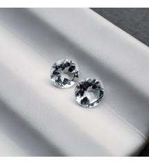 1.18Ct Натуральные светло- голубые топазы 5мм круг (пара) Сертификат 