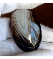 57Ct Натуральний Чорний Агат 38.7*26.4мм кабошон