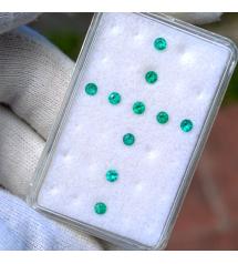 0.96Ct Натуральные Изумруды 3мм класса АА++ сет 10ш 