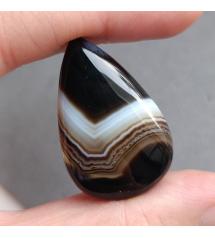 37Ct Натуральный Черный Агат 34*22.3мм груша кабошон