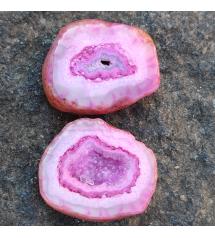 88Ct Друза (жеода) розового Агата 30*25мм (пара) 