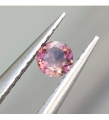 0.13CT Натуральний поліхромний рожево-персиковий турмалін 3.3мм (круг)