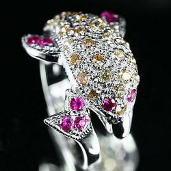 СЕРЕБРЯНОЕ КОЛЬЦО "ДЕЛЬФИН" 17р