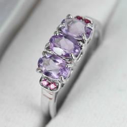 СЕРЕБРЯНОЕ КОЛЬЦО С АМЕТИСТАМИ 17Р
