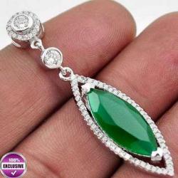 СЕРЕБРЯНЫЙ КУЛОН С ЗЕЛЕНЫМ ХАЛЦЕДОНОМ
