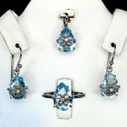 СЕРЕБРЯНЫЙ НАБОР С ТОПАЗАМИ