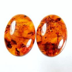 4.6Ct НАТУРАЛЬНЫЙ БАЛТИЙСКИЙ ЯНТАРЬ 14*10мм (пара)