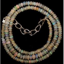 42Ct БУСЫ-ОЖЕРЕЛЬЕ С НАТУРАЛЬНЫМ ЭФИОПСКИМ ОПАЛОМ