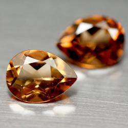 2.53Ct ПАРА НАТУРАЛЬНЫХ ИМПЕРИАЛ ТОПАЗОВ 8*6мм груша