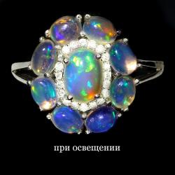Восхитительное серебряное кольцо с эфиопскими опалами 19р