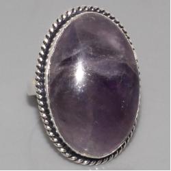 Крупное серебряное кольцо с натуральным аметистом 18р
