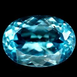 7.09Ct Натуральный голубой топаз овал 14*10мм