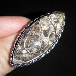 Крупное серебряное кольцо с Агатом Турителла 18р