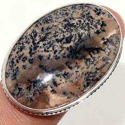 Серебряное кольцо с дендрическим опалом 18р
