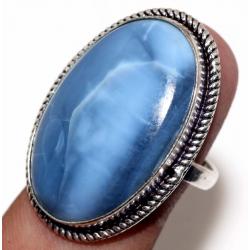 Срібний перстень з блакитним Овайхі опалом 19р