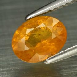 1.54Ct Желто-оранжевый Сонгеа сапфир 7.6*6мм овал (Видео)