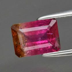 1.05Ct Арбузный полихромный турмалин 7.5*5.4мм октагон (Видео)