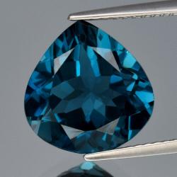 6.23Ct Природний LONDON BLUE ТОПАЗ 12.2*11.8мм груша (Відео) 