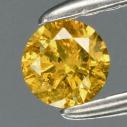 0.13Ct Натуральний жовтий діамант 3.3мм з Сертифікатом (Fancy Yellow Green) Відео