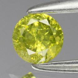 0.15Ct Натуральний жовто-зелений діамант 3.3мм з Сертифікатом (Fancy Yellow Green) Відео