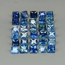 0.16Ct Натуральный синий сапфир квадрат 2.5мм (цена за 1 шт)