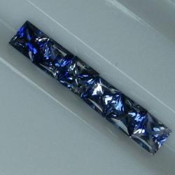 0.24Ct Негретый синий сапфир квадрат 3.4мм (цена за 1 шт)