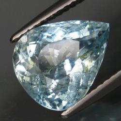 3.49Ct Натуральний необроблений аквамарин 11.5*9.5мм (груша) з Сертифікатом