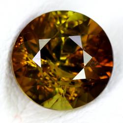 1.12CT Двокольоровий зелений турмалін 6.5мм (круг)