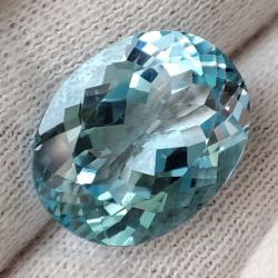 11.94Ct Крупный натуральный топаз Sky Blue 15.7*12.4мм овал 