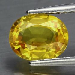 1.29Ct Натуральный Желтый Сапфир 7.3*6мм овал (Видео)