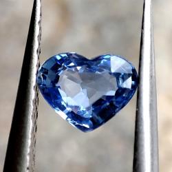 0.63Ct Натуральний синьо-блакитний сапфір серце 6мм ААА++(Відео)