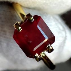 2.7Ct Натуральный рубин "голубиная кровь" 7мм Сертификат (квадрат октагон) Видео