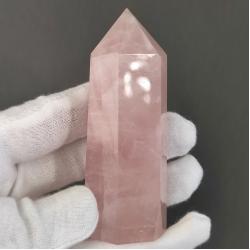 607Ct Натуральний Рожевий кварц обеліск, кристал 85*35мм Відео