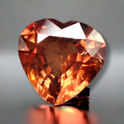 2.86Ct Редчайший крупный оранжево-коричневый натуральный Циркон 9мм сердце Сертификат 