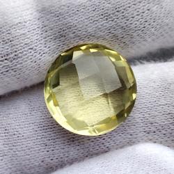 9.5Ct Натуральный лимонный кварц 14.8мм круг чеканка Видео