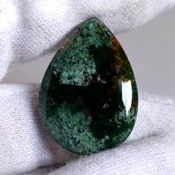 24.7Ct Натуральний моховий агат 29.5*21мм кабошон