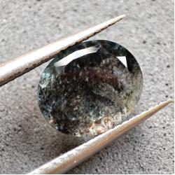 Рідкісний натуральний чорний Аквамарин хамелеон 3.85Ct 11.1*9.2мм