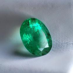 0.74Ct Натуральный Изумруд АА++ 6.5*5мм Овал (Видео)