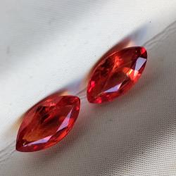 0.7Ct Пара натуральних червоних сапфірів 5.7*3мм (маркіз) 